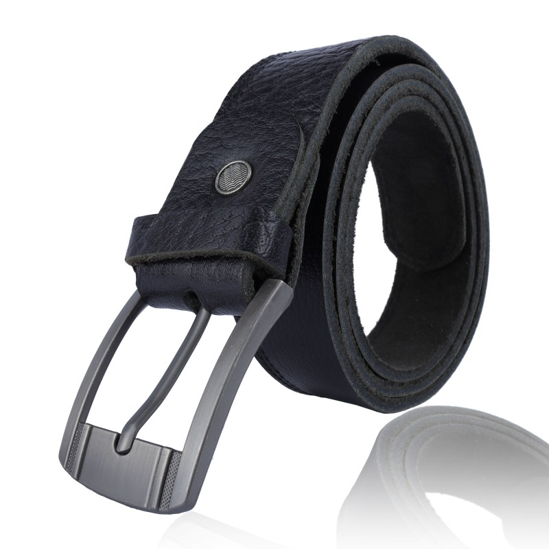 Men's Leather Belt With Stylish Buckle--0