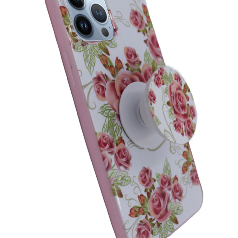 Printed Back Case for iPhone 12 with Finger Holder--2