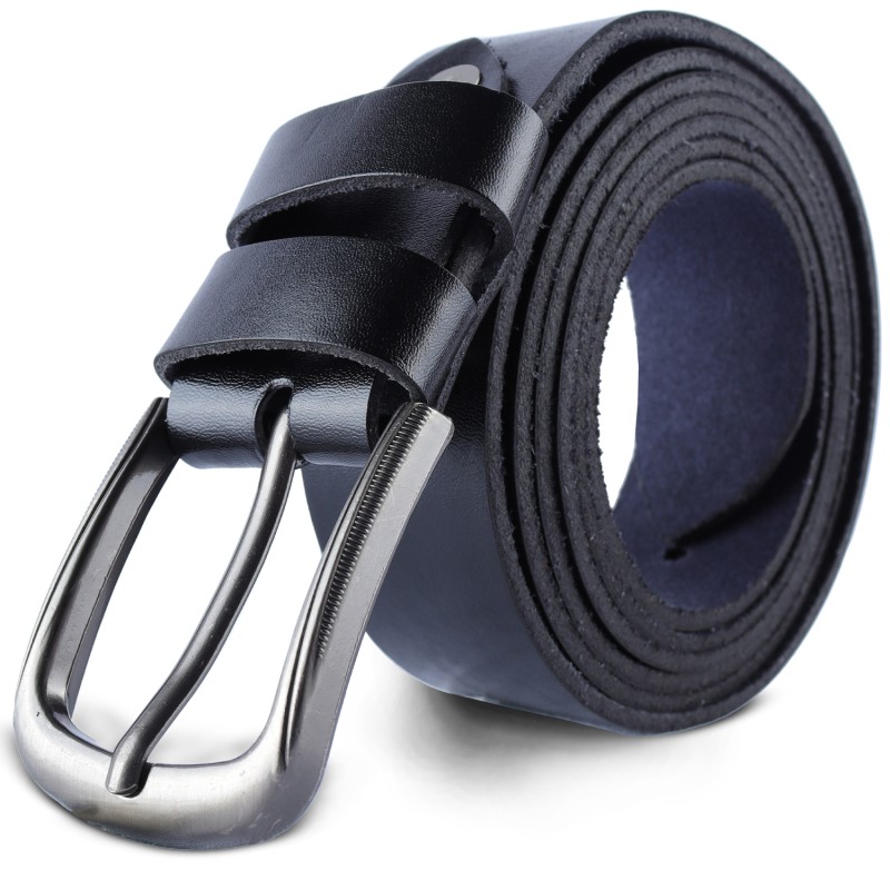 Leather black Belt for Men's in 2 Styles--1