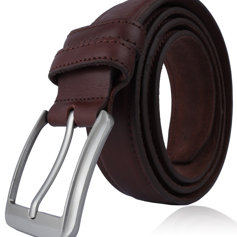 Men's Leather Belt With Stylish Buckle--1