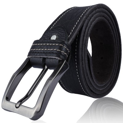 Leather Belt For Men With White sewing