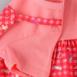 Kids Printed Spaghetti Strap dress with attached Tees for Girls