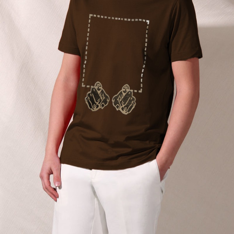 Printed Round Neck T-Shirt For Men--0