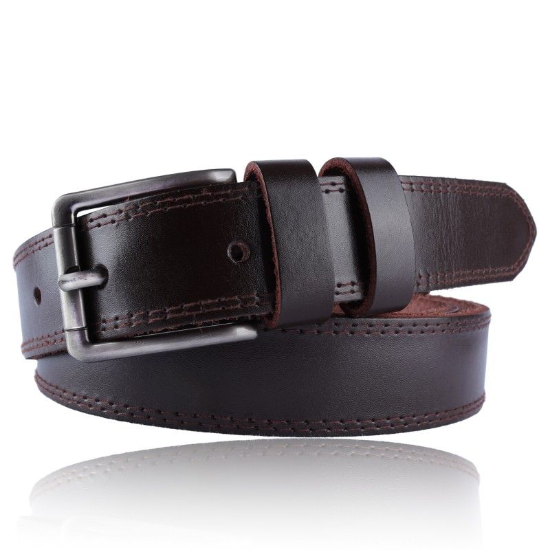 Men's Maroon Leather belt 100% genuine leather--0
