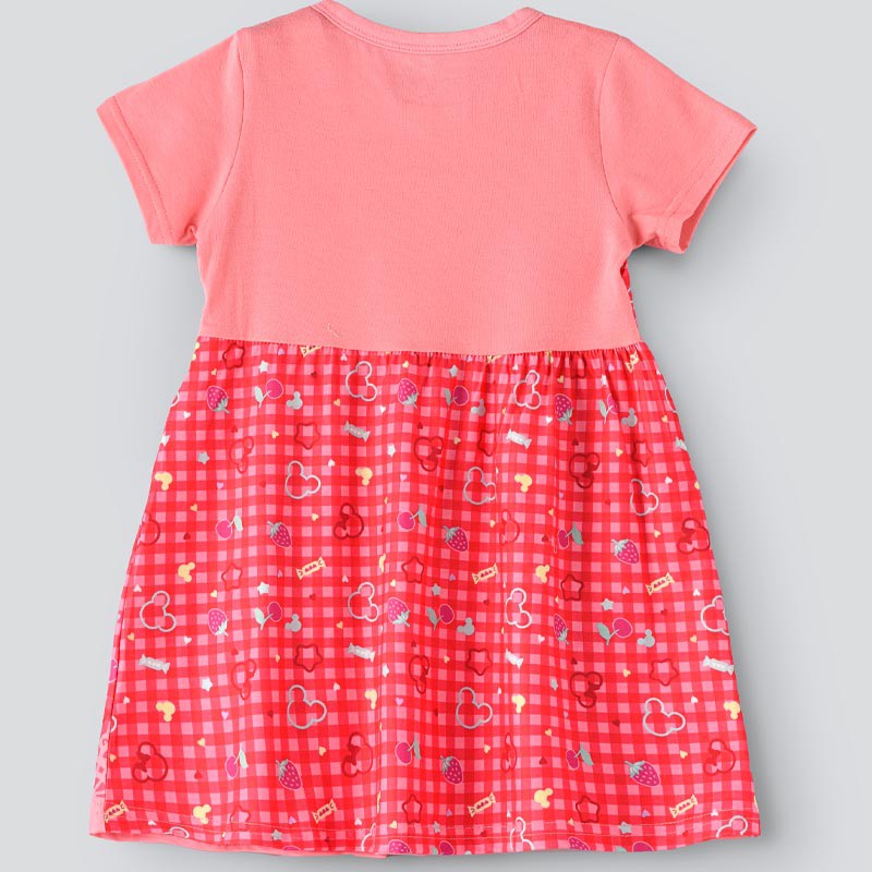 Kids Printed Spaghetti Strap dress with attached Tees for Girls--2