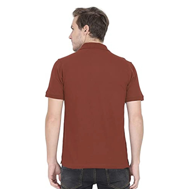Men's Plain Polo Collar Half Sleeve T-Shirt--3