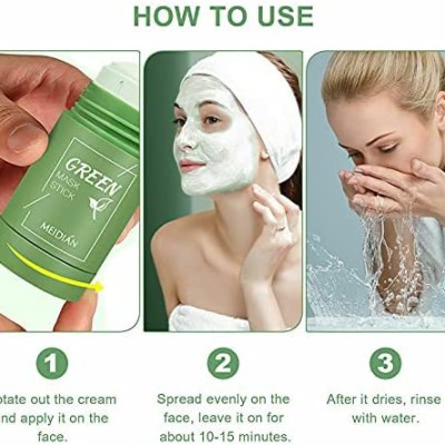 Green Tea Mask Clay Stick For Face | Poreless Deep Cleanse Mask Stick | Acne Face Mask | Blackhead Remover | Works For A