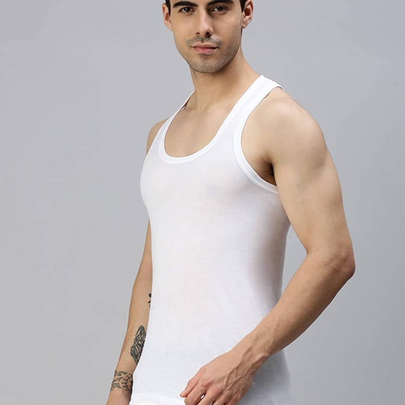 Lux Cozi (GenX) Men's Cotton Vest (Pack of 3) + 1 pen free--0