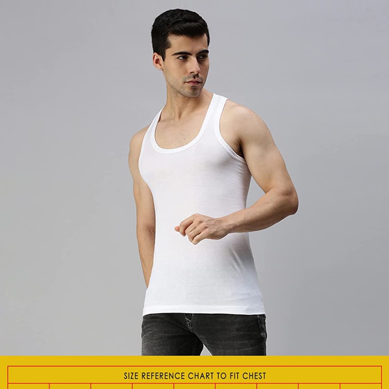 Lux Cozi (GenX) Men's Cotton Vest (Pack of 3) + 1 pen free--2