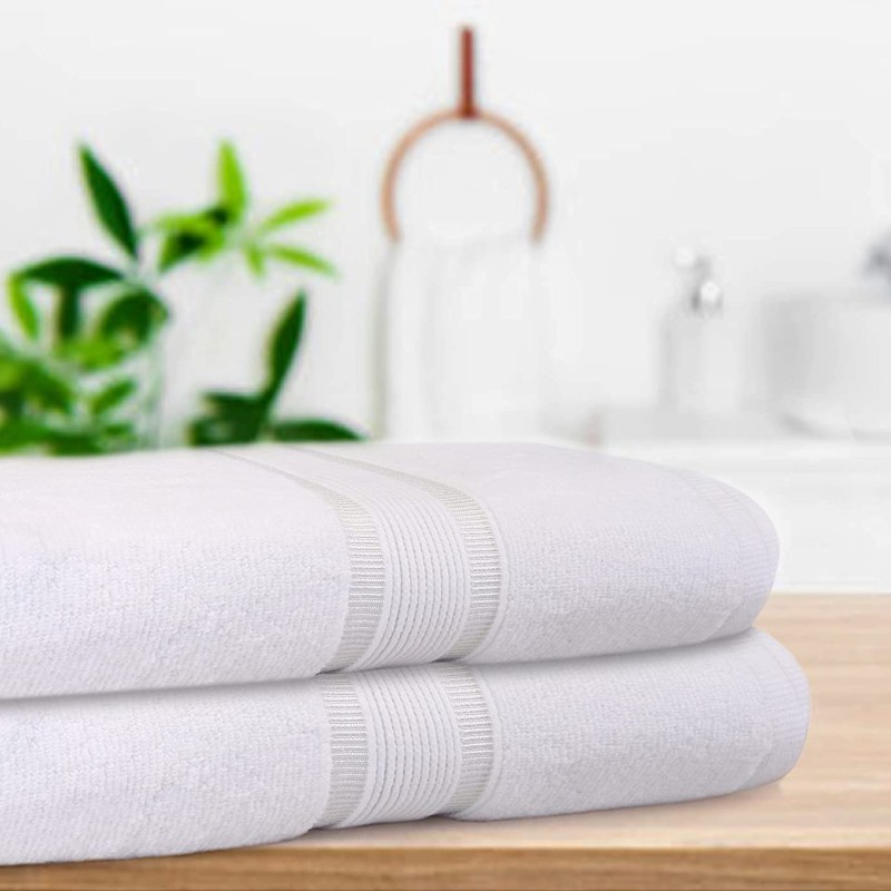 White Bath Towels–75 x 145cm Soft and Absorbent, Premium Quality Perfect for Daily Use 100% ZERO Twist Cotton Towel--3