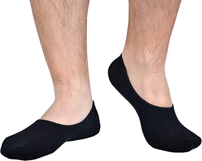 Jormatt Mens Truly No Show Cotton Low Cut Socks With Non Slip Grips