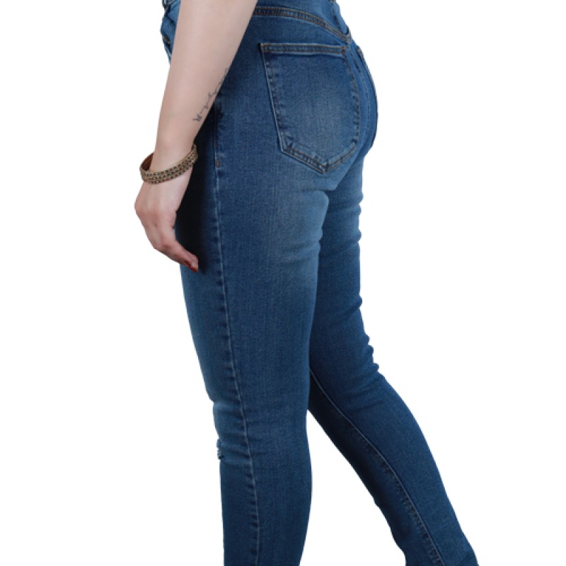 Minora Women's Mid Waist, Skinny, Ripped Denim Jeans--3