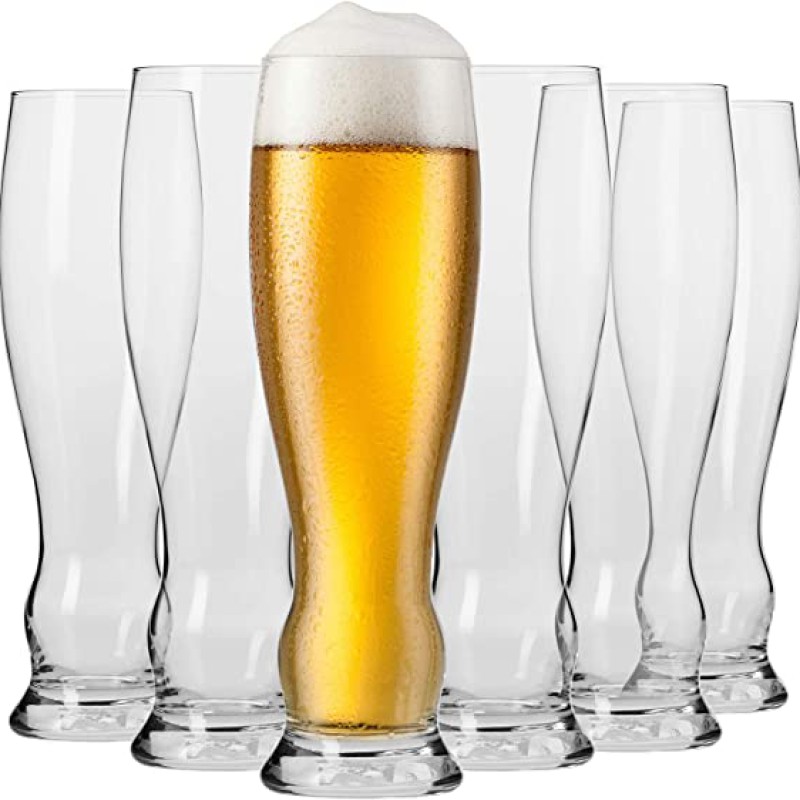 Krosno Wheat Pint Beer Gl | Set of 6 | 500 ML | Splendour Collection | Perfect for Home, Restaurants and Pubs--0