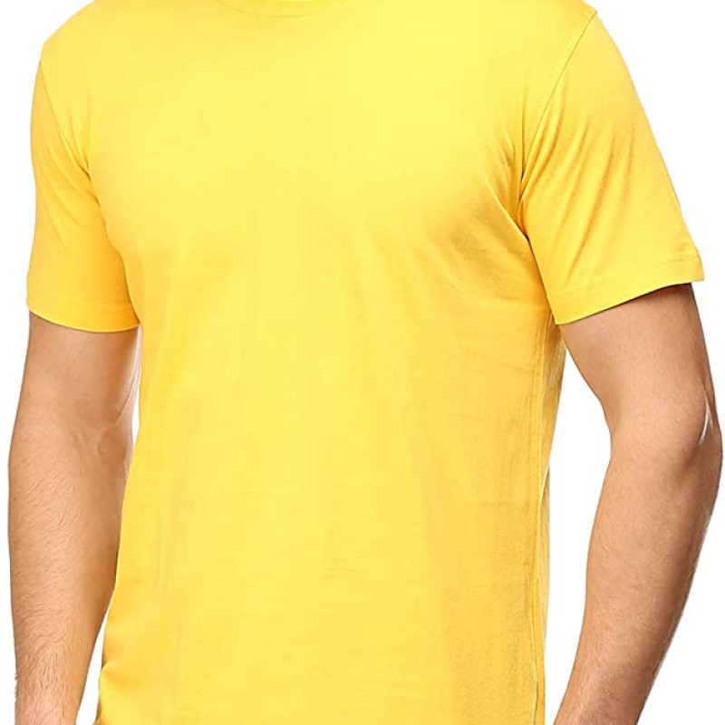 Men's Athleisure Plain Polyester Half Sleeves Round Neck T-Shirt--2