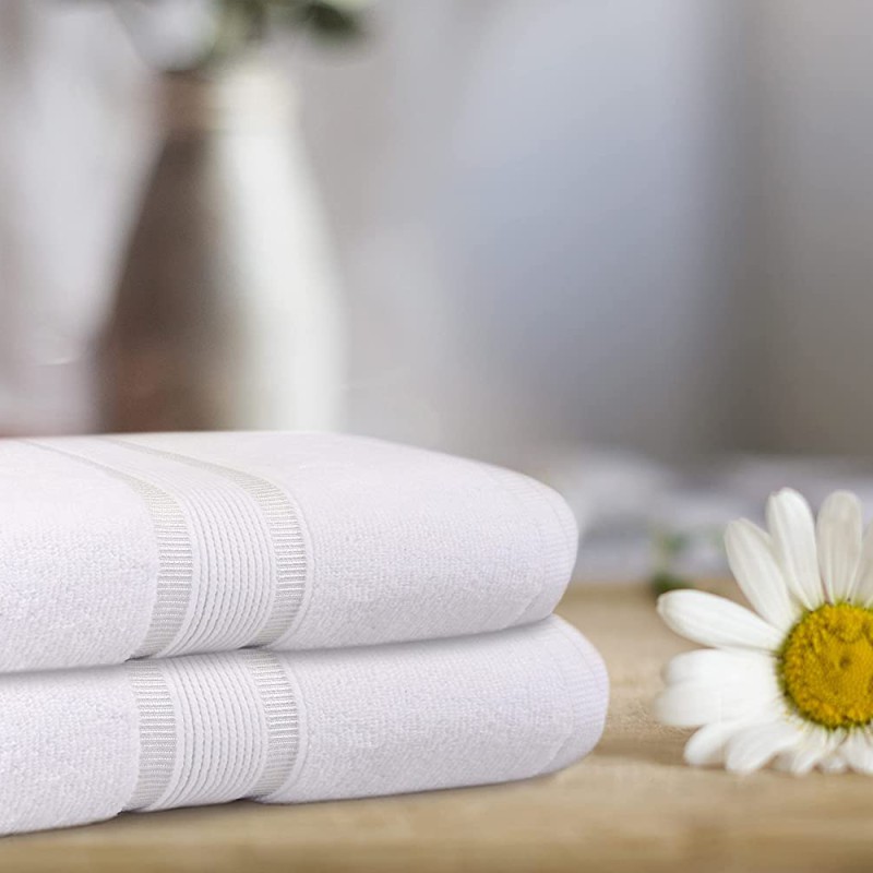 White Bath Towels–75 x 145cm Soft and Absorbent, Premium Quality Perfect for Daily Use 100% ZERO Twist Cotton Towel--1