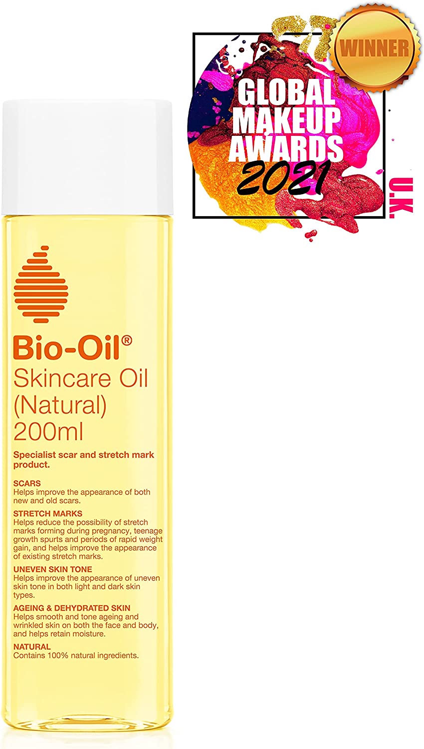 NEW Bio-Oil Natural Skincare Oil - 100% Natural Formulation - Improve the Appearance of Scars, Stretch Marks and Uneven
