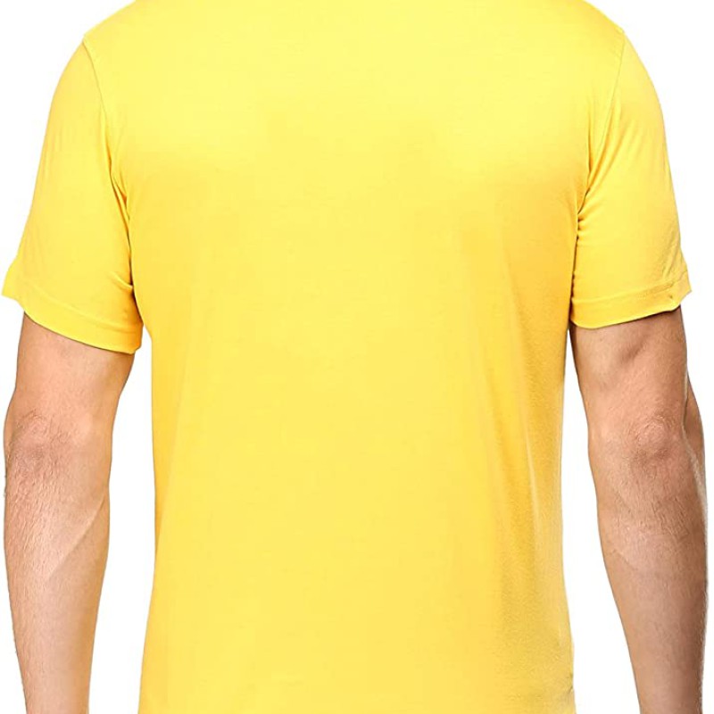 Men's Athleisure Plain Polyester Half Sleeves Round Neck T-Shirt--3