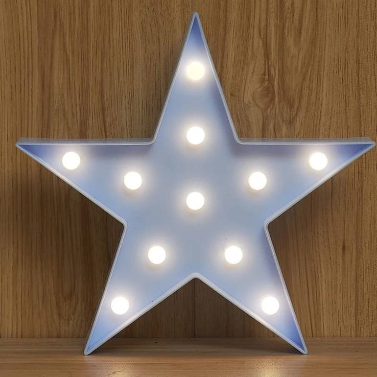 Luminous Decor the shape of a star Blue color