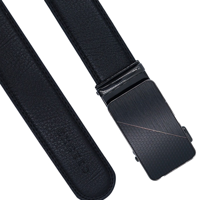 Men's Genuine Black Leather Belt--1