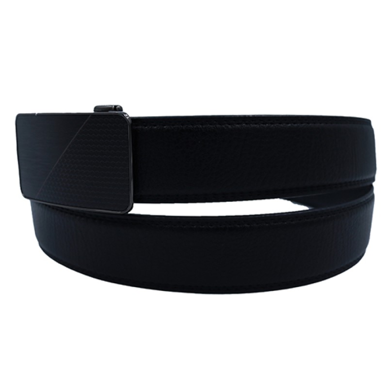 Men's Genuine Black Leather Belt--2