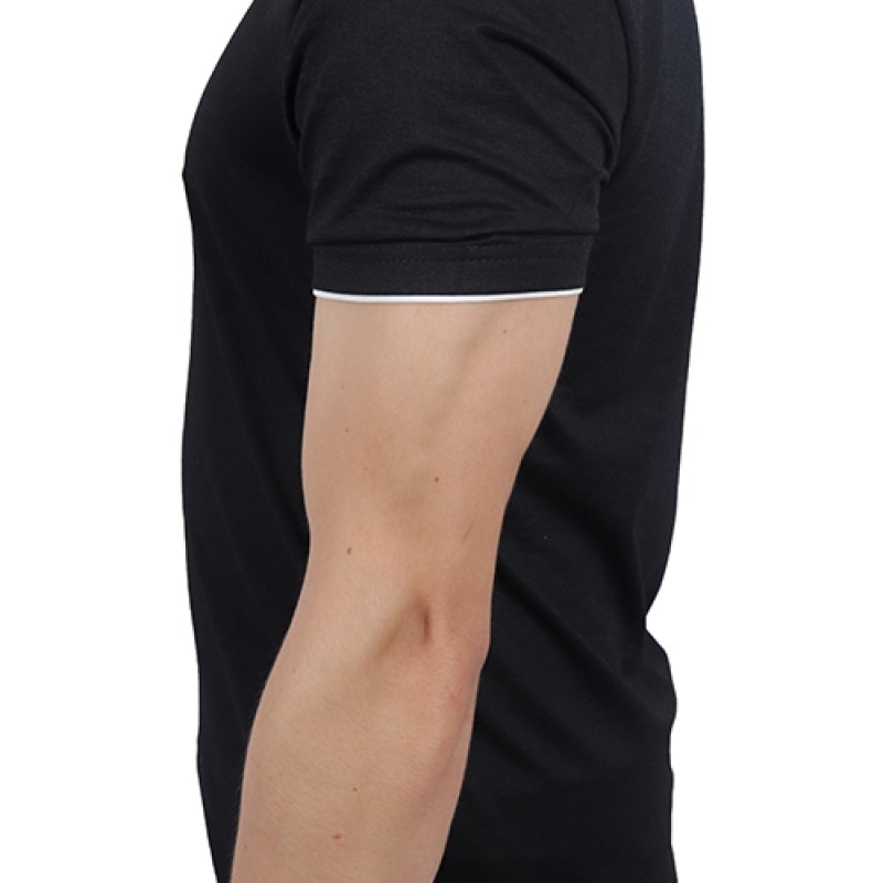 Men's Black Stylish T-Shirt with Stylish Neck--1