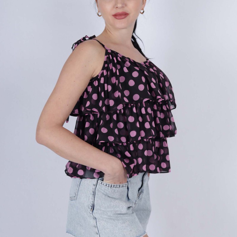 Swing Top For Girls With Strappy Layered Ruffle--1