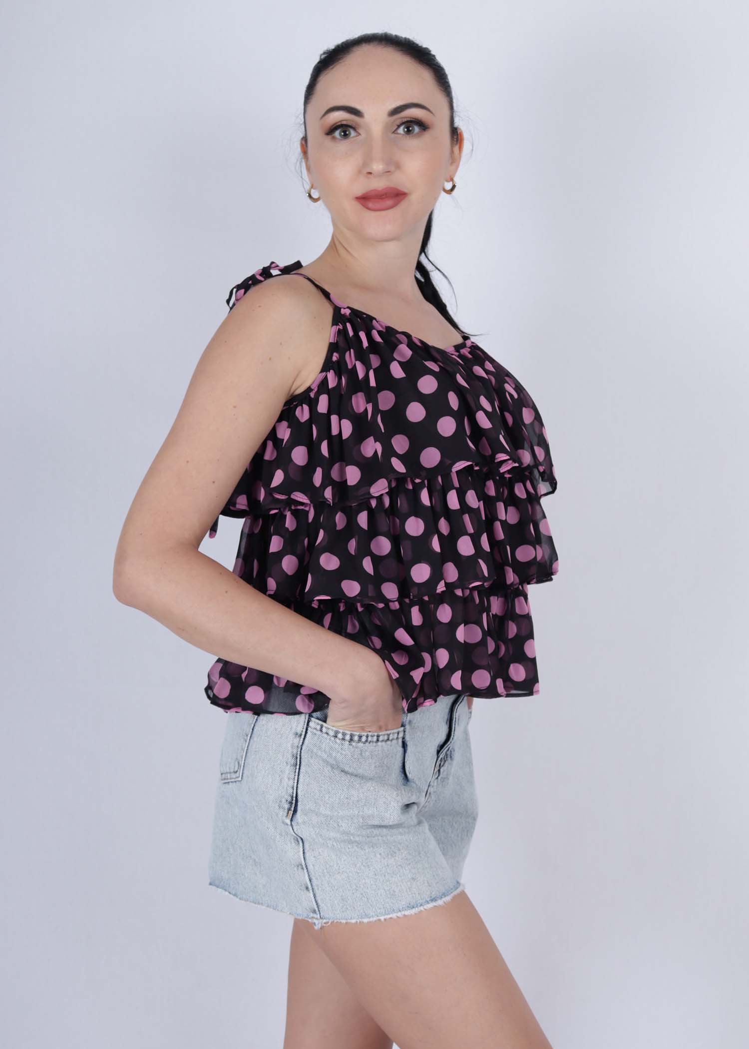 Swing Top For Girls With Strappy Layered Ruffle