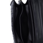 Stylist Black Hand Bag With Fur Handle