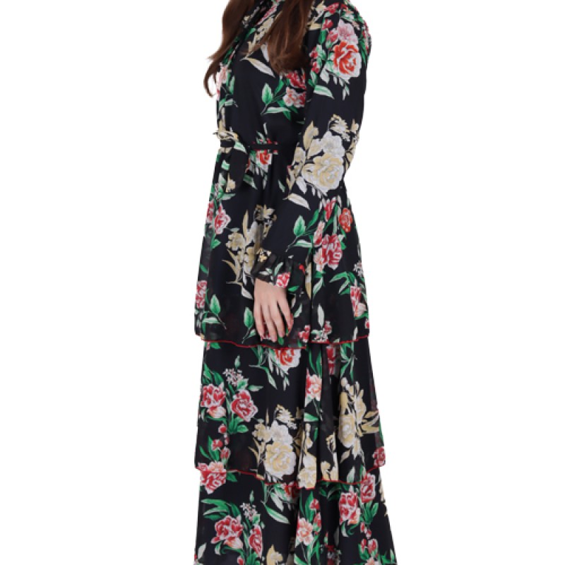 Women’s Full Sleeve Printed Maxi Dress--3