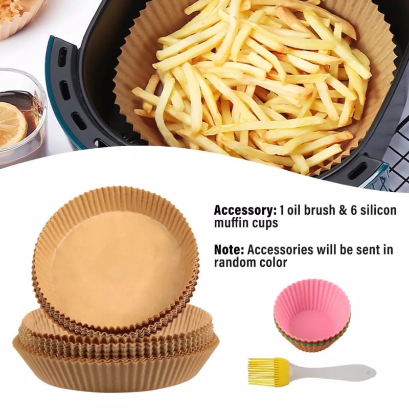 Round butter paper to use with air fryer cooker--2