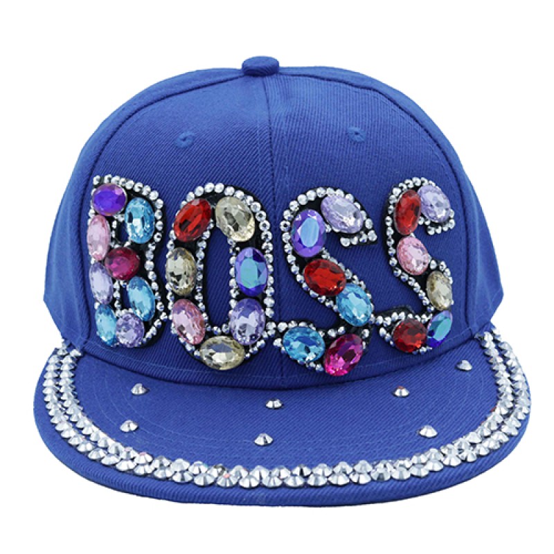 Popfizzy Bling Baseball Cap for Women, Fancy Rhinestone with sewn eyelets Hat--0