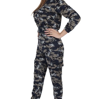 Women's New Army Camouflage Print 2 Piece