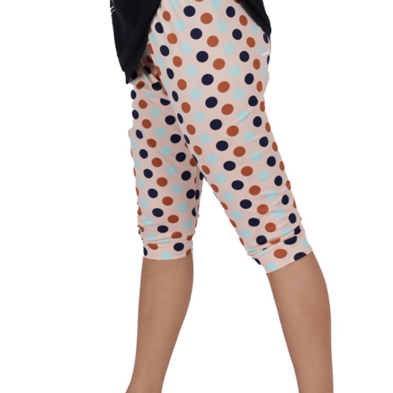 Sustainable Capri Pant For Women Cute Print Sleepwear--2