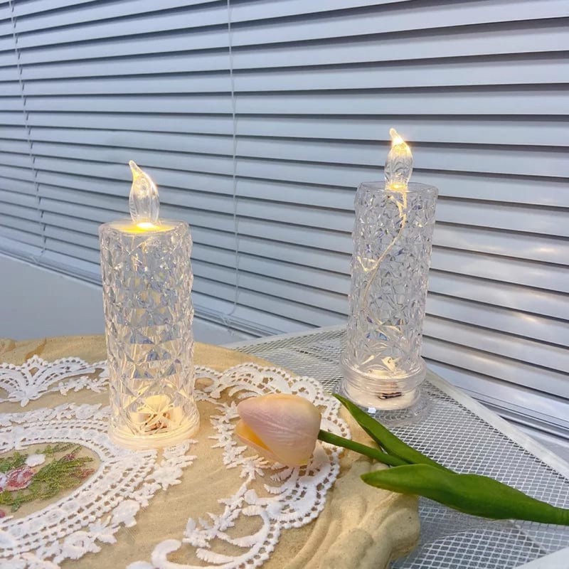 Set of two bright candles with battery--3