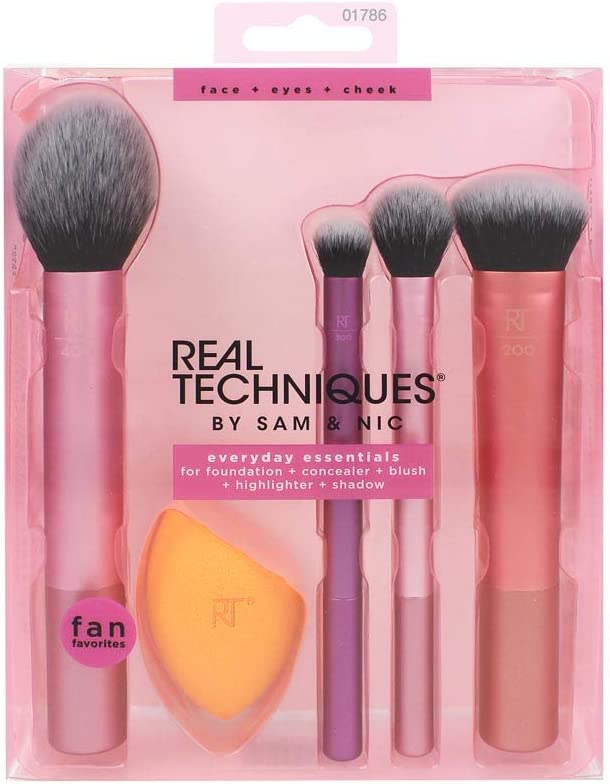 REAL TECHNIQUES Brush Set - Everyday Essentials, Enhanced Eye, Flawless Base
