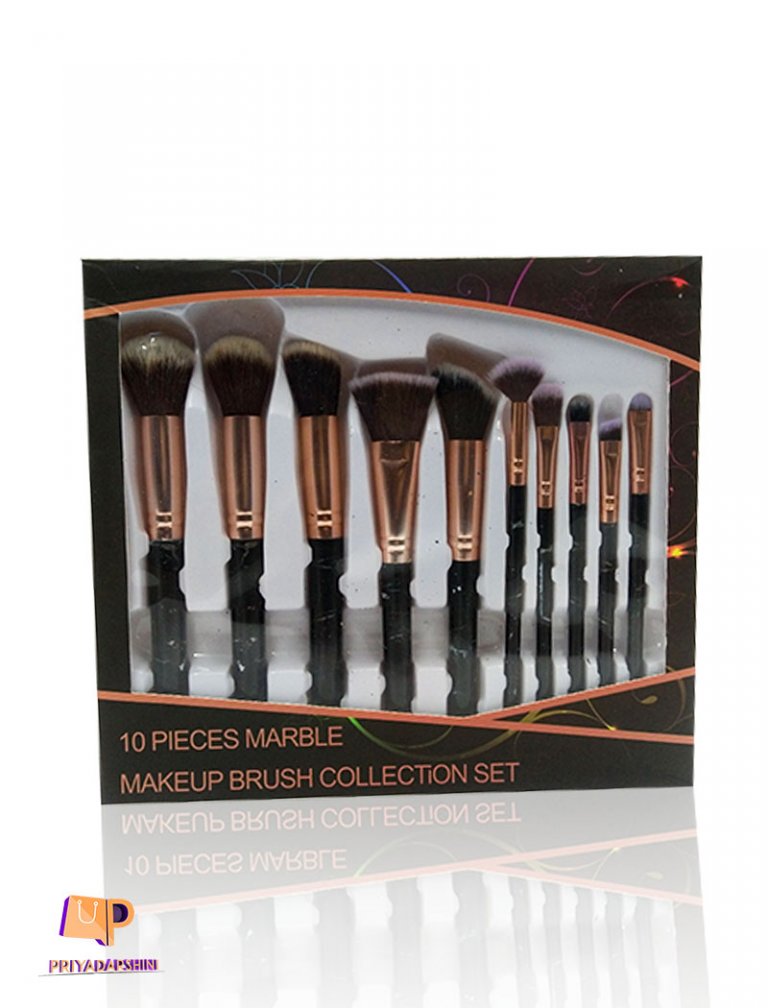10 Pieces Marble Makeup Brush Collection Set