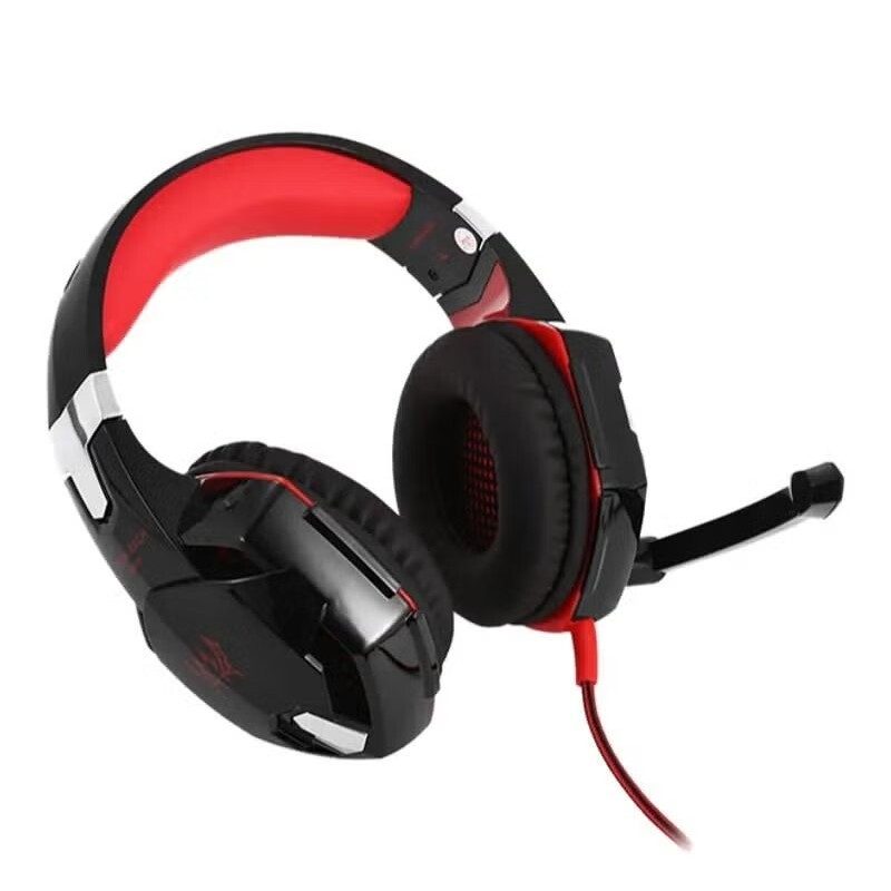 Over-Ear Pro Gaming Wired Headset With Mic - All PlayStation Red&Black--2