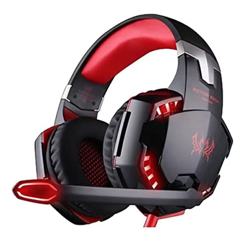 Over-Ear Pro Gaming Wired Headset With Mic - All PlayStation Red&Black--0