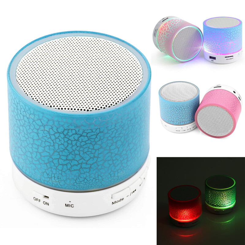 WPAIER A9 Burst pattern Wireless Bluetooth speaker LED Colorful bluetooth speaker Support TF card outdoor portable (Color : Blue)--1