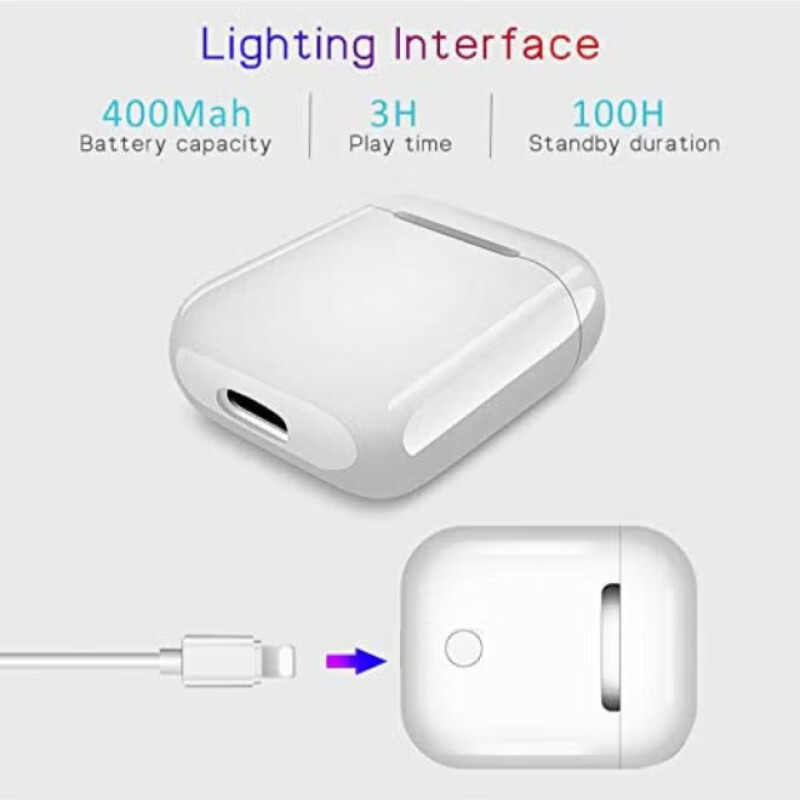Wireless Bluetooth In-Ear Headphone With Charging Case White--3