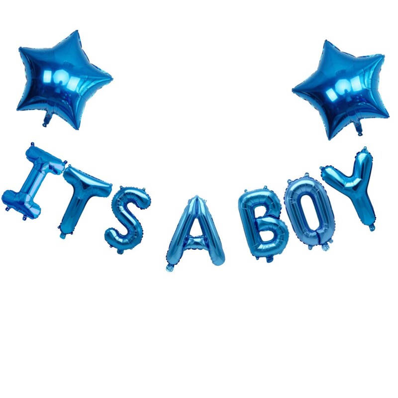IT’S A BOY Balloons Banner Baby Shower Decoration--0