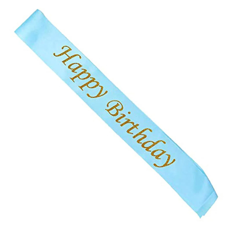Happy Birthday Text Sash for Girl Theme Party Birthday Party Decoration--0