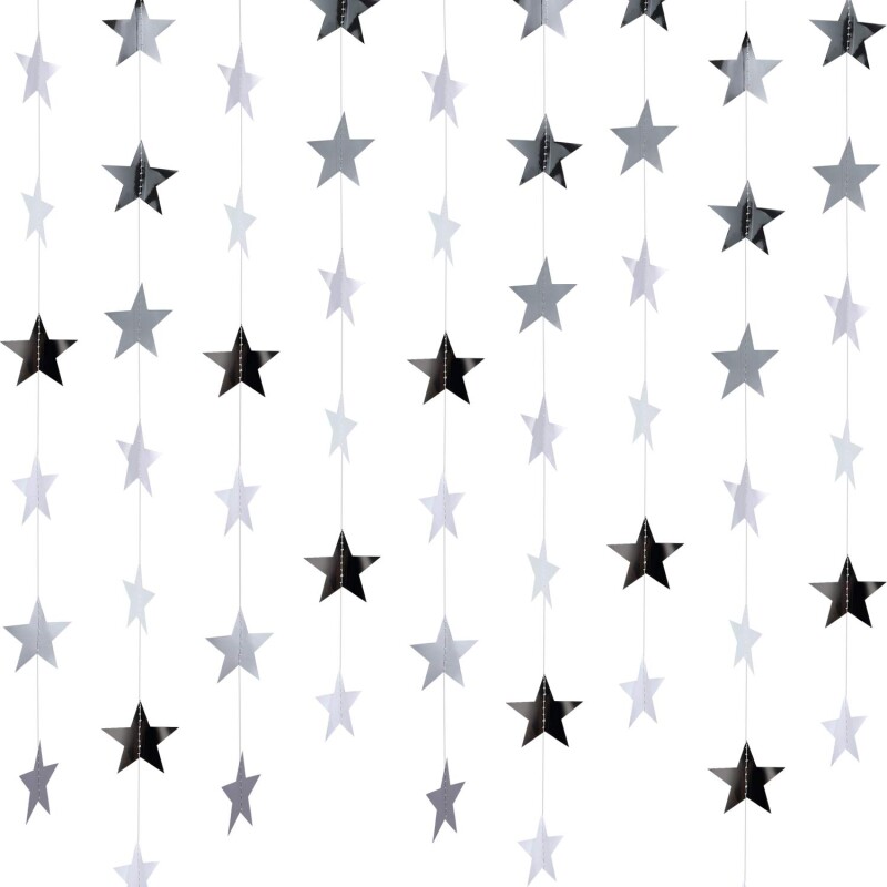 Glitter Star, Hanging Bunting Banner Backdrop for Engagement Wedding Baby Shower Birthday Décor--0