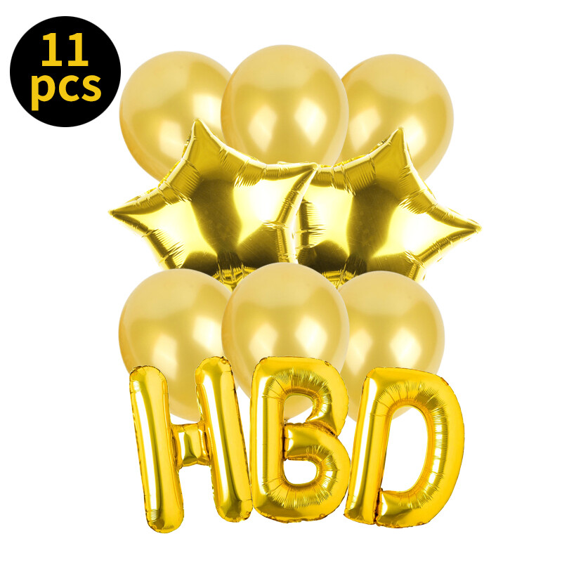 Happy Birthday Balloons Decoration Set with Foil Letter Balloons Banner--0