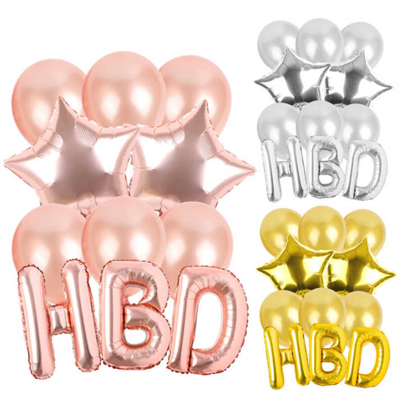 Happy Birthday Balloons Decoration Set with Foil Letter Balloons Banner--1