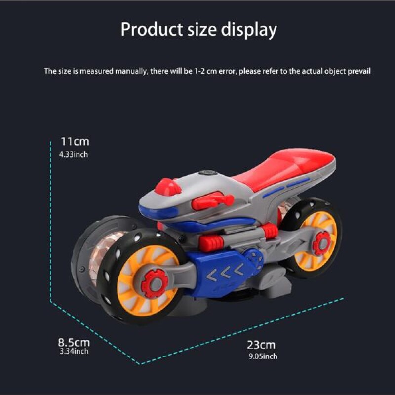 Electric Universal Car Cool Rotating Motorcycle Deformation Car Light Music Children's Toy Car--1