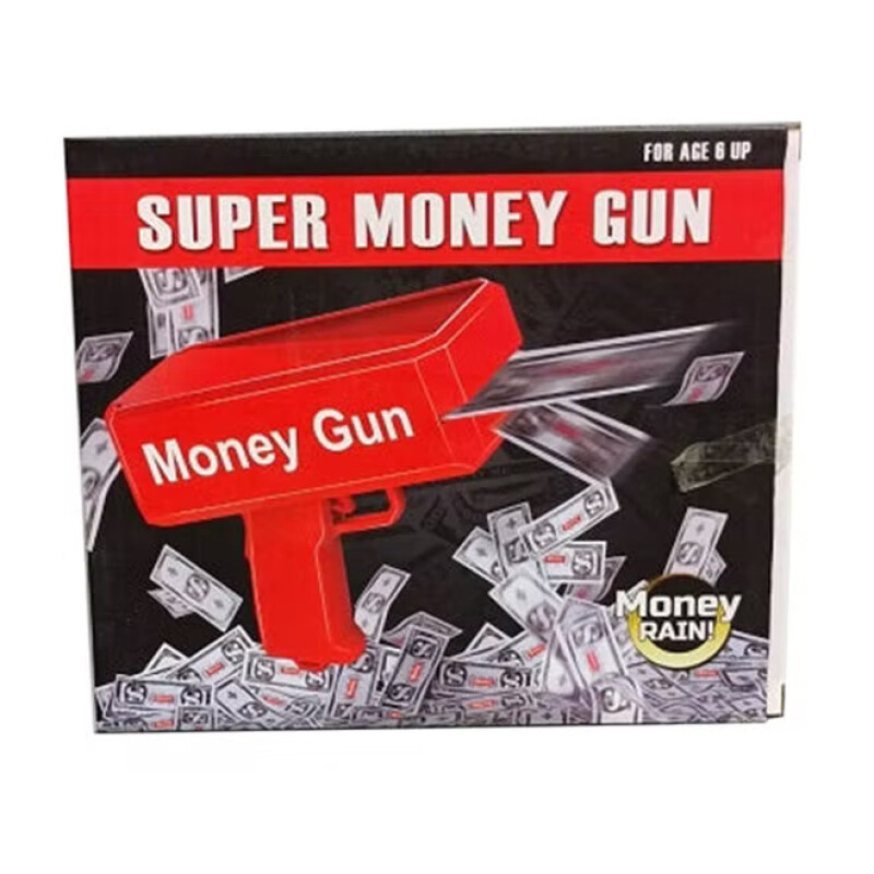 Super Gun Money Shooter 100 Pcs Prop Money, Fake Money Gun Toy Play Money for Party Birthday Club Gifts for Kids Adults--5