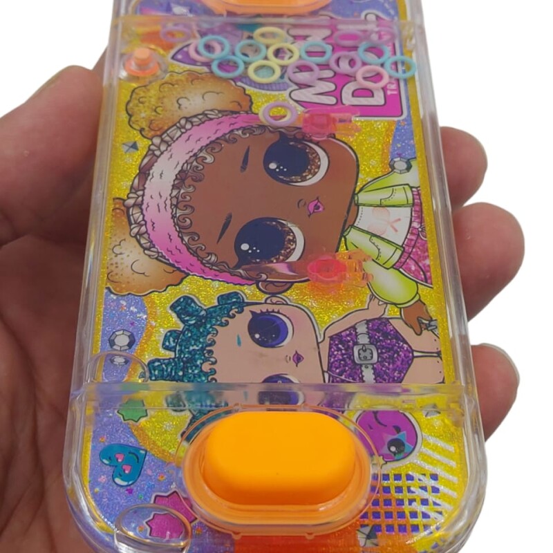 Plastic Ring Toss Water Game for Kids,Multicolor Random Pattern Double Button Toy Console Handheld Transparent Design Girls and Boys Children--3