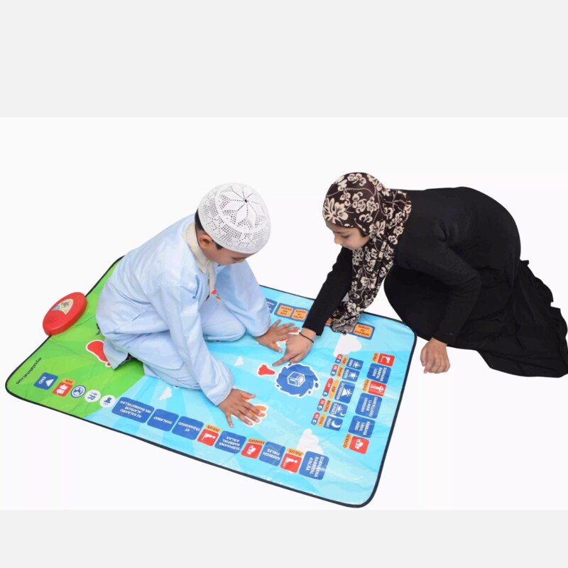 Ramadan Kids Educational Smart Prayer Mat for Kids, Prayer Rug Electronic Prayer Mat with Worship Step Guide for Kids To--2