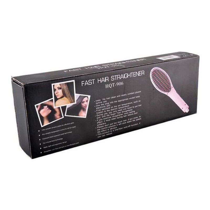 COOLBABY Hair Straightener Brush With LCD Display Pink--1
